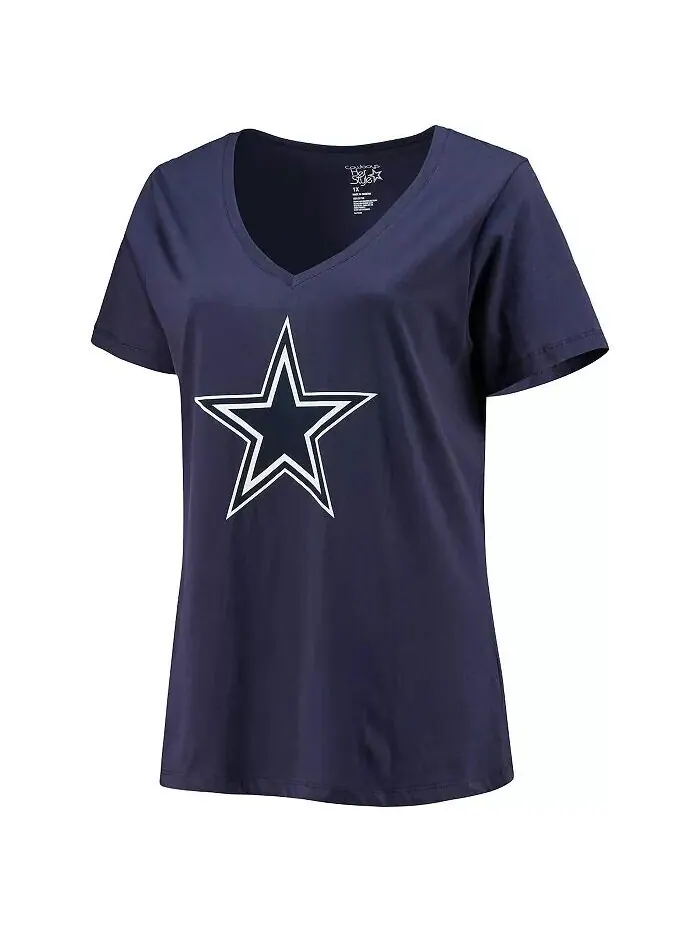 Женская футболка Cee Dee Lamb темно-синего цвета Dallas Cowboys с именем и номером и v-образным — изображение 2 из 3