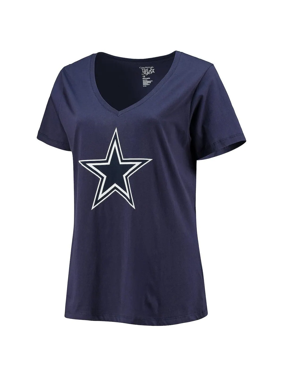 Женская фирменная футболка CeeDee Lamb темно-синего цвета Dallas Cowboys с именем и номером размера — изображение 2 из 3