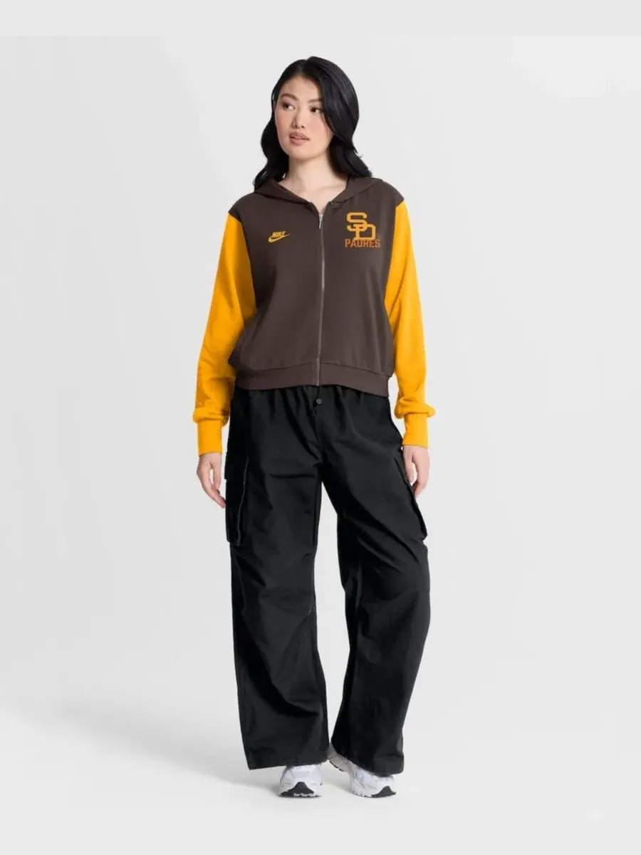 Худи-молния с капюшоном, укороченное, с принтом, San Diego Padres Cooperstown Collection Nike — изображение 5 из 5