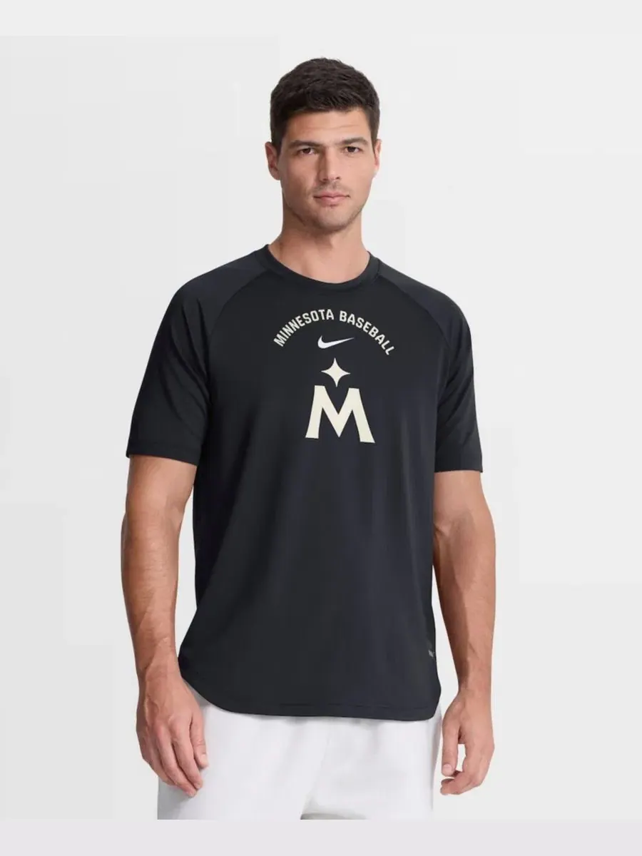 Бейсбольная футболка с рагланом Minnesota Twins Dri-FIT Nike — изображение 1 из 5, темно-синий