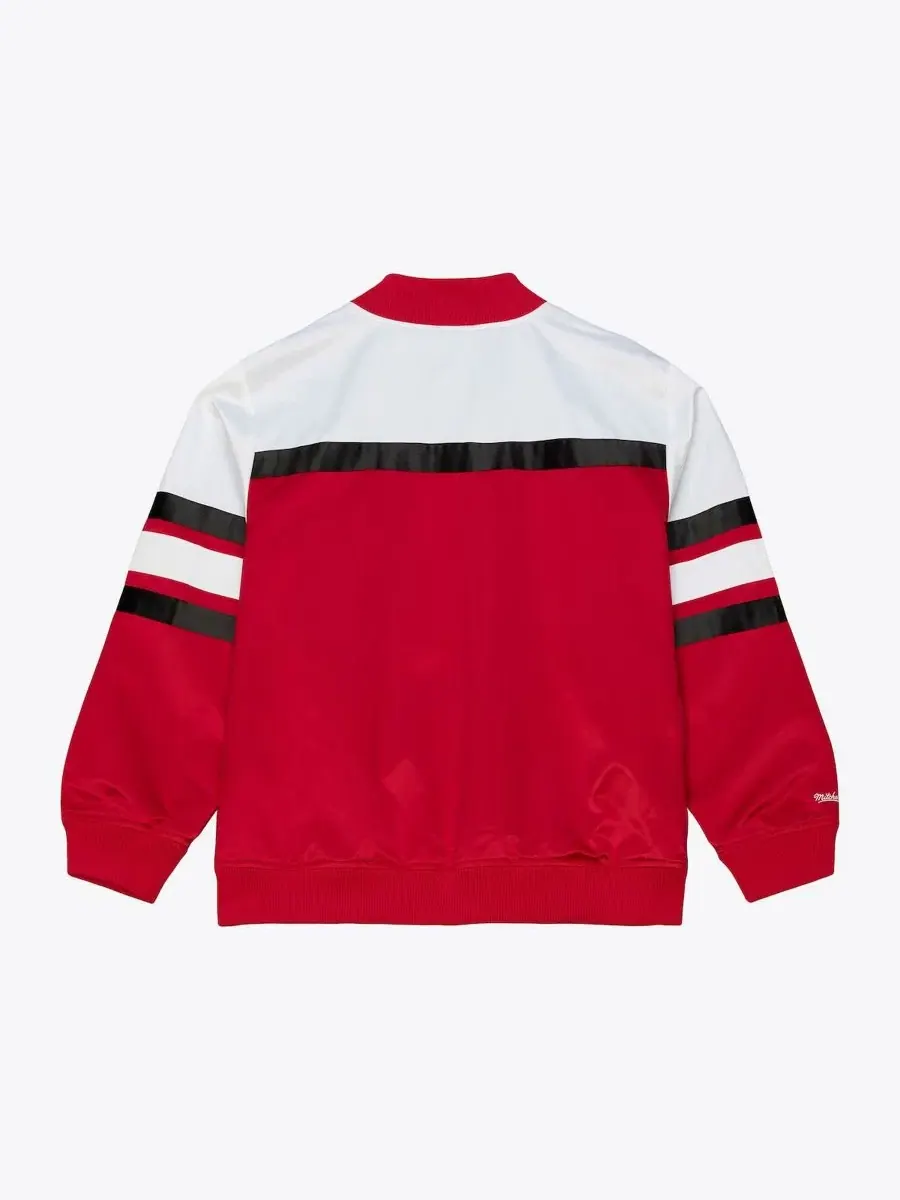 Куртка из сатина с полноценной застежкой на кнопках Chicago Bulls Mitchell & Ness — изображение 2 из 4, красный