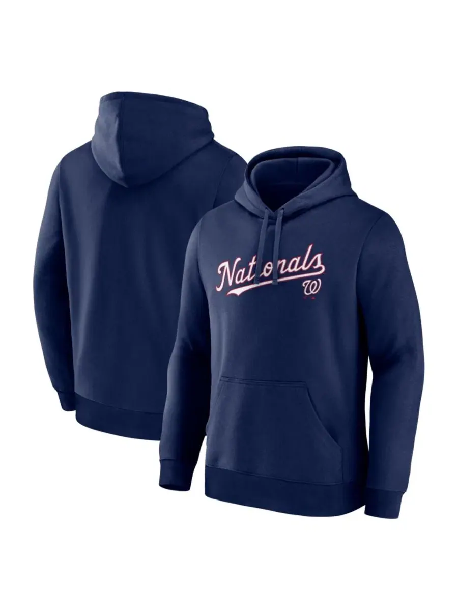 Худи с капюшоном и принтом Washington Nationals Logo Athletic — синий