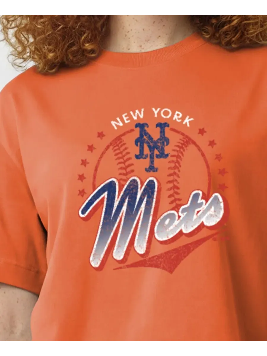 Футболка с принтом New York Mets All-Star Champion — изображение 5 из 5, оранжевый
