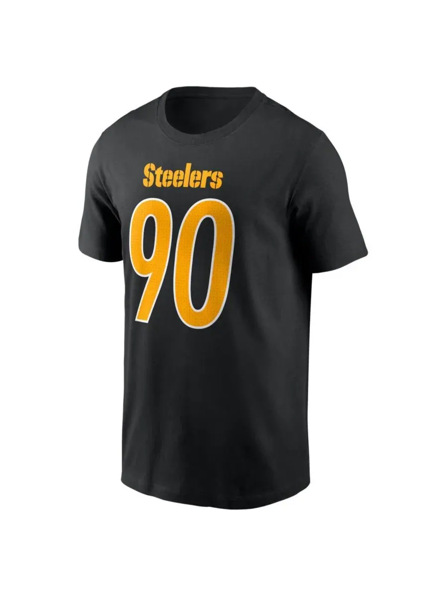 Футболка с длинным рукавом с принтом T.J. Watt Carbon Name and Number Nike — изображение 2 из 3, черный