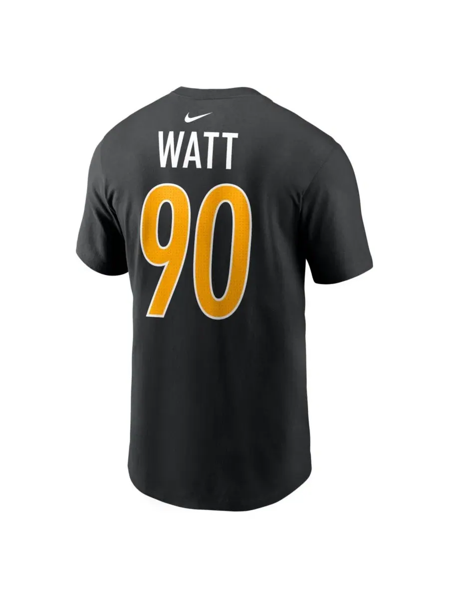 Футболка с длинным рукавом с принтом T.J. Watt Carbon Name and Number Nike — изображение 3 из 3, черный