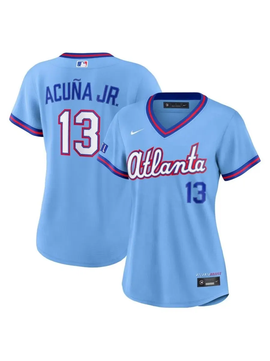 Джерси Nike Ronald Acuña Jr. Powder Blue Atlanta Braves 2026 City Connect Stadium — изображение 1 из 3, синий