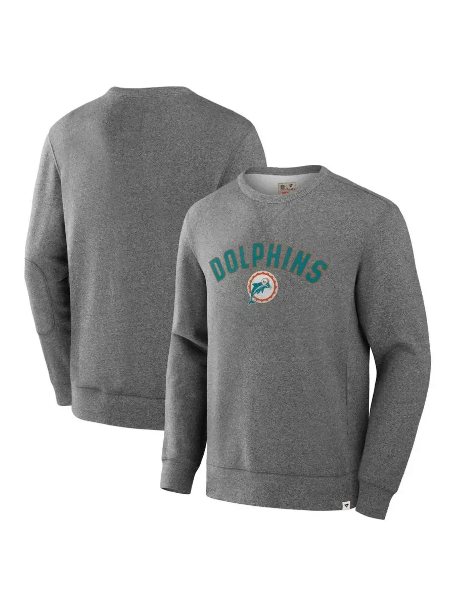 Свитшот с длинным рукавом с принтом Miami Dolphins Loop Terry Fanatics — изображение 1 из 5, серый
