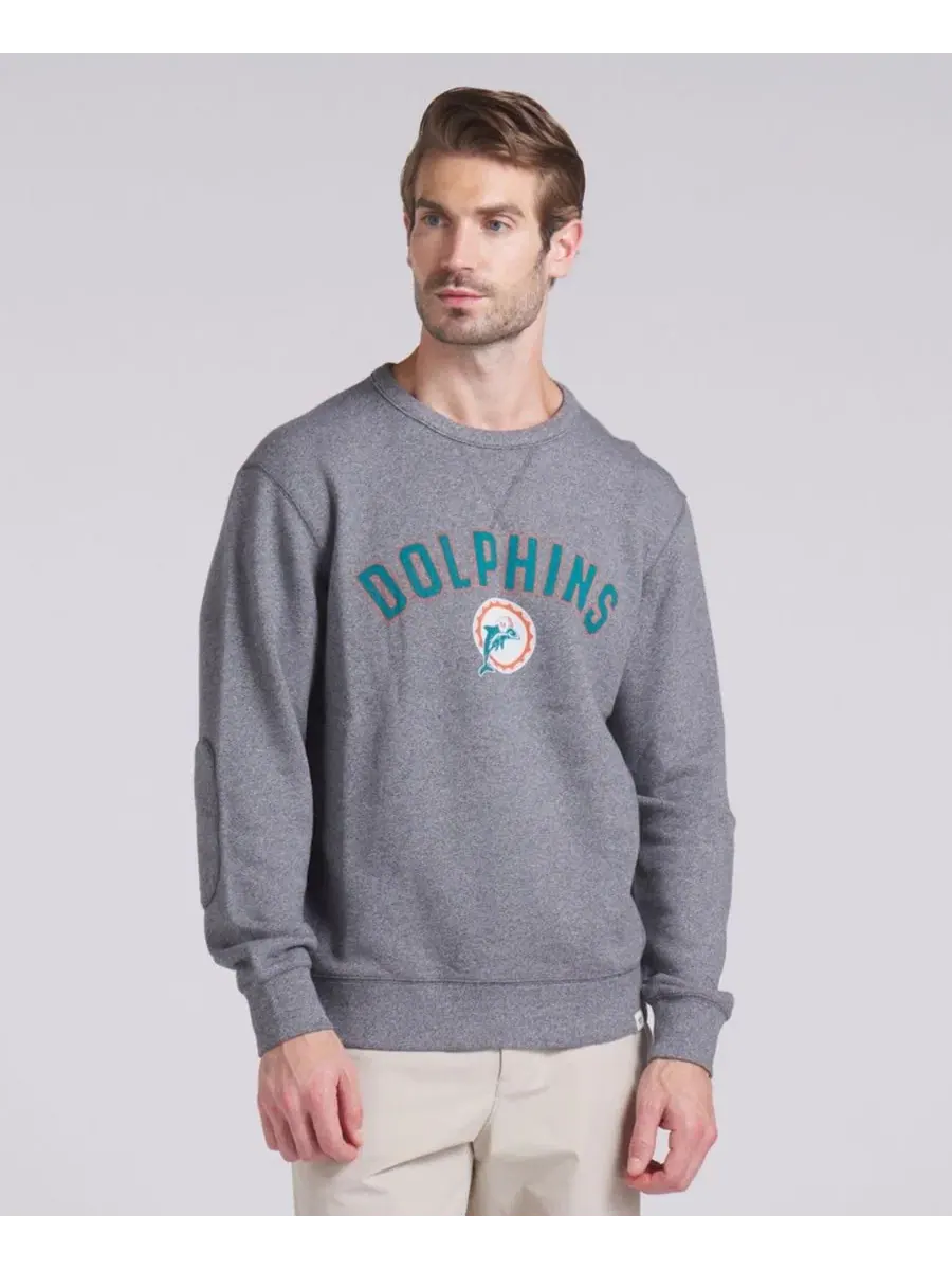 Свитшот с длинным рукавом с принтом Miami Dolphins Loop Terry Fanatics — изображение 4 из 5, серый