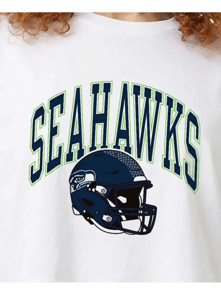 Футболка оверсайз Champion Seattle Seahawks — изображение 2 из 5, белый