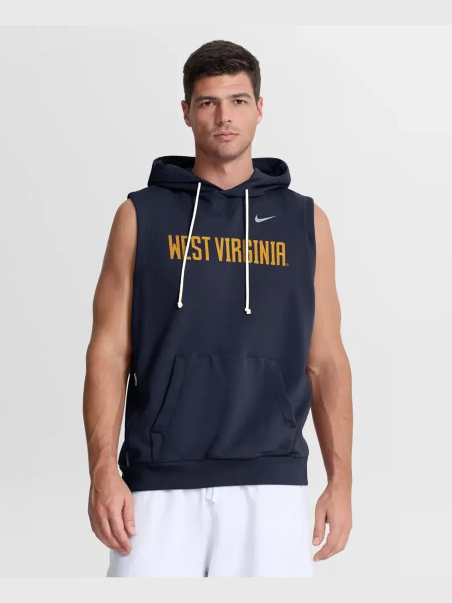 Безрукавка-худи Nike West Virginia Mountaineers 2026 Sideline Sleeveless Dri-FIT Hoodie — изображение 1 из 6, темно-синий