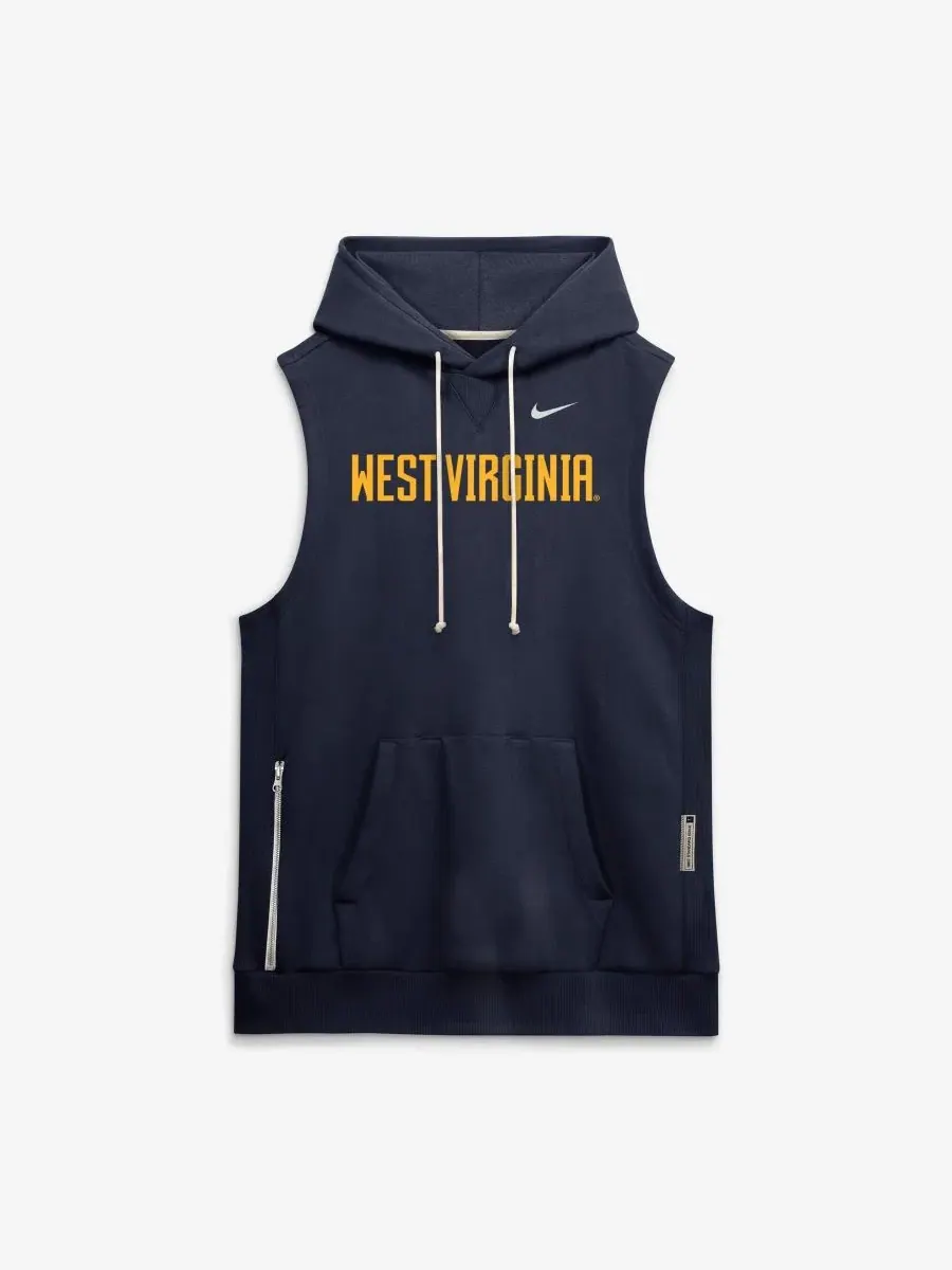 Безрукавка-худи Nike West Virginia Mountaineers 2026 Sideline Sleeveless Dri-FIT Hoodie — изображение 2 из 6, темно-синий