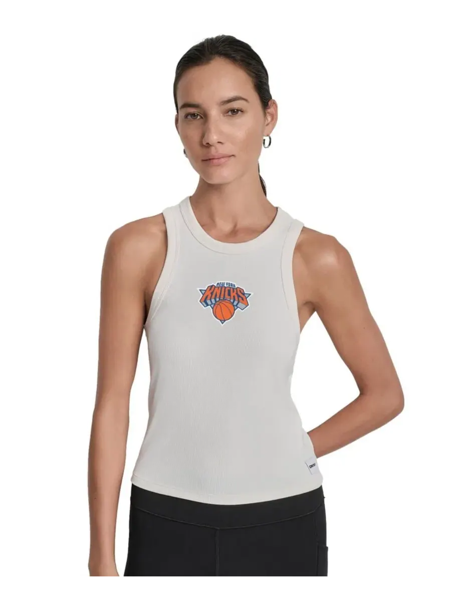 Топ без рукавов с высоким горлом Hudson Rib New York Knicks DKNY — изображение 1 из 4, белый