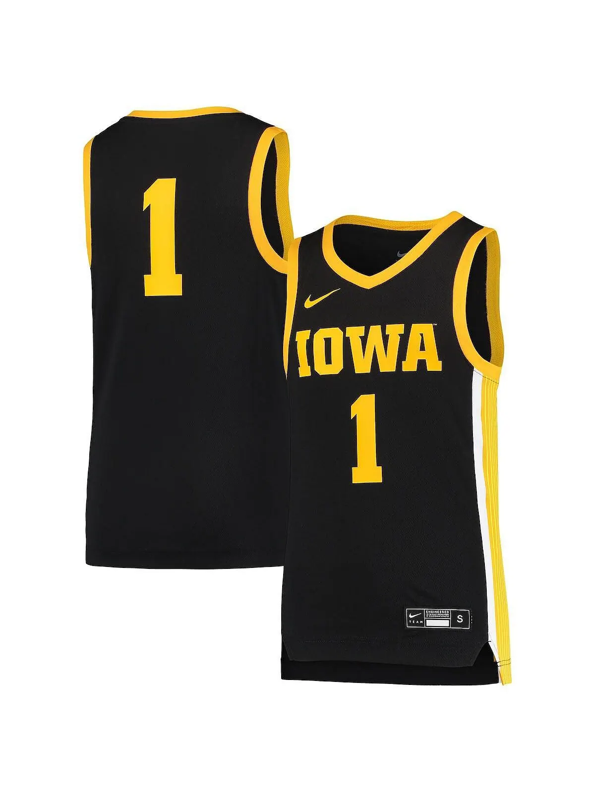 Реплика баскетбольной майки команды Big Boys 1 Black Iowa Hawkeyes Team Nike — изображение 1 из 3, черный