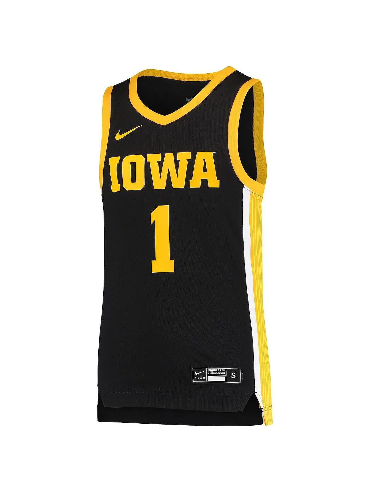 Реплика баскетбольной майки команды Big Boys 1 Black Iowa Hawkeyes Team Nike — изображение 2 из 3, черный