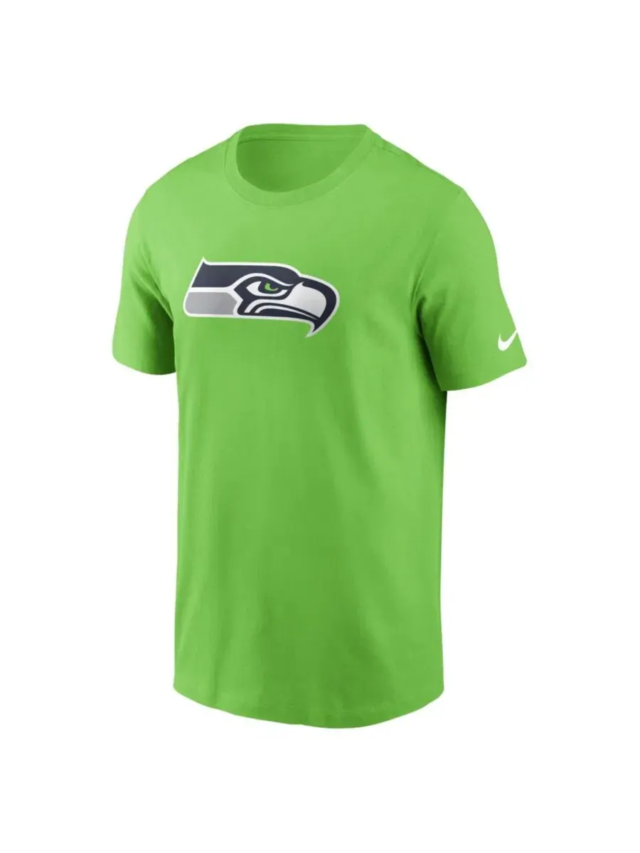 Футболка с коротким рукавом Nike Essential Logo Seattle Seahawks — изображение 2 из 5, неоновый зеленый