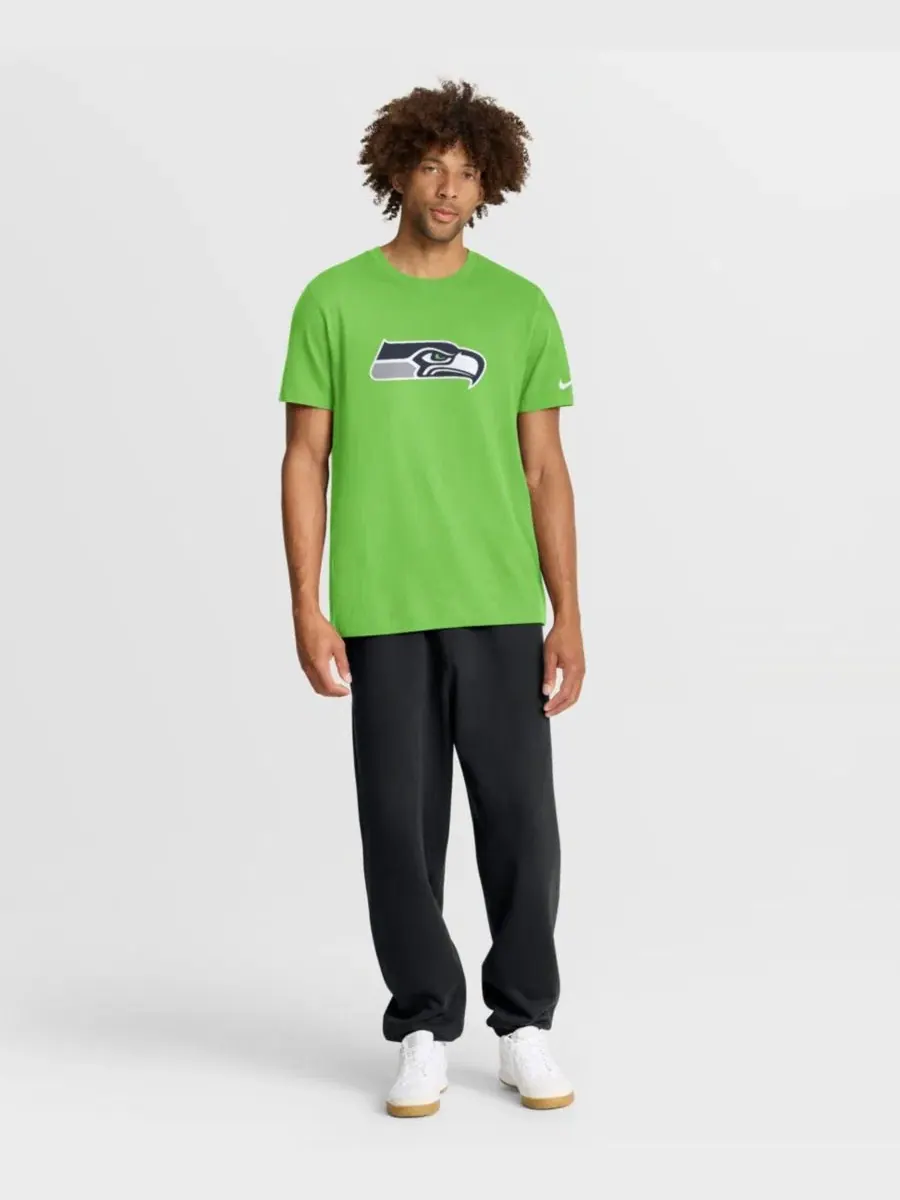 Футболка с коротким рукавом Nike Essential Logo Seattle Seahawks — изображение 5 из 5, неоновый зеленый