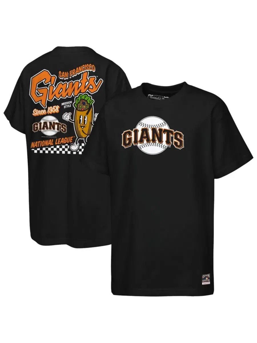 Футболка с принтом San Francisco Giants Cooperstown Concession Mitchell & Ness — изображение 1 из 3, черный