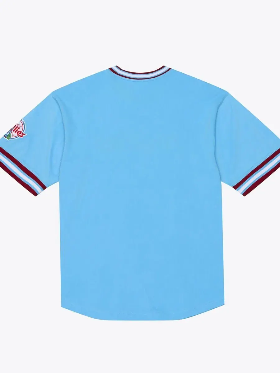 Футболка-рингер с вышивкой Philadelphia Phillies Mitchell & Ness — изображение 5 из 5, светлый синий