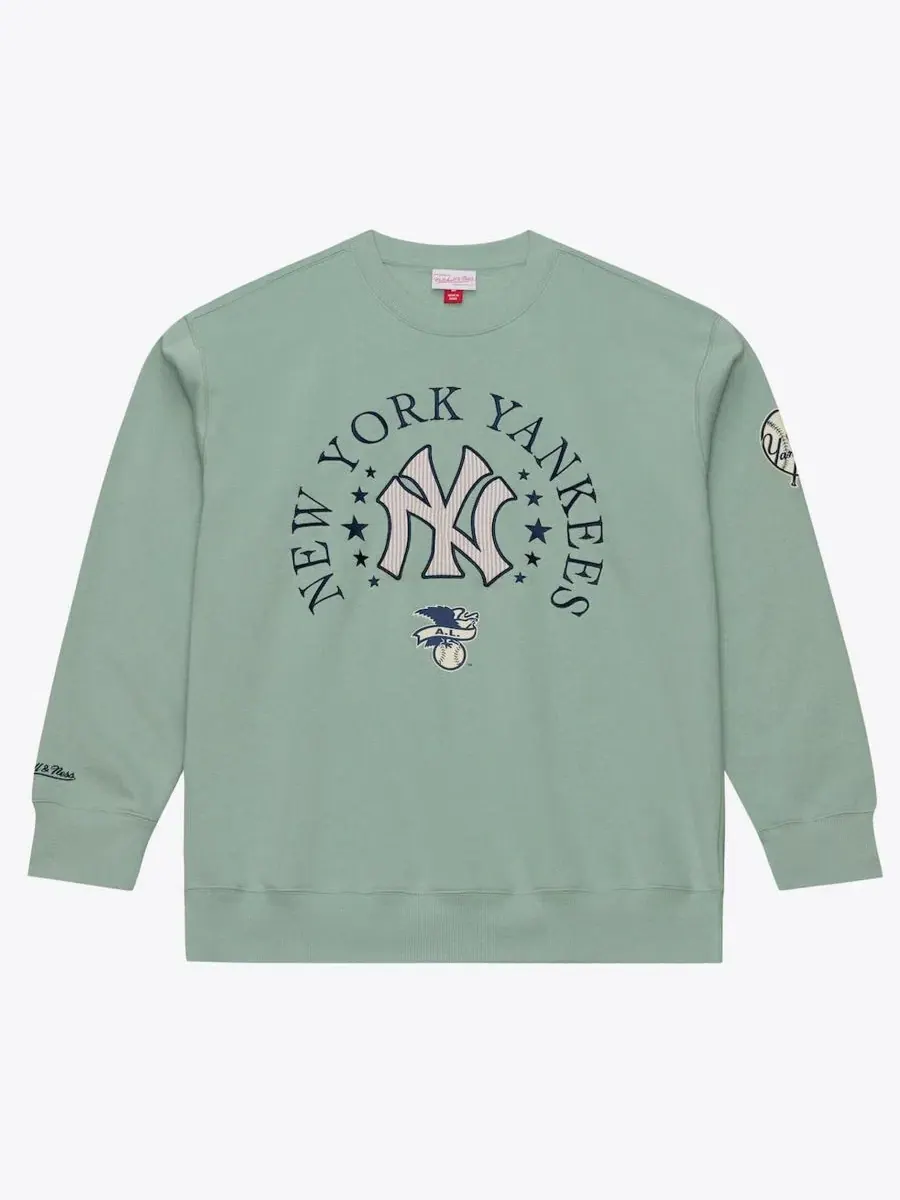 Толстовка на флисе Yacht Rock New York Yankees Mitchell & Ness — изображение 1 из 5, зеленый