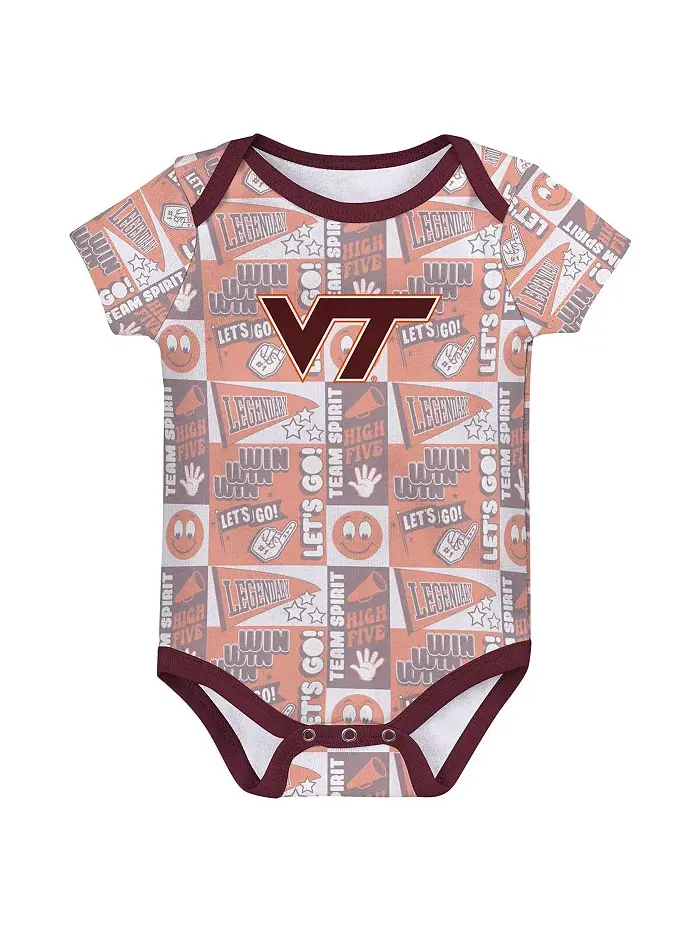 Новорожденный бордовый боди Virginia Tech Hokies Sunday Comics, набор из 3 штук Outerstuff — изображение 2 из 4