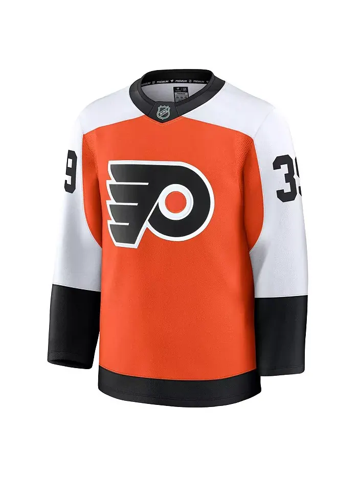 Мужская футболка Матвея Мичкова Orange Philadelphia Flyers Home Premium Джерси Fanatics — изображение 2 из 3