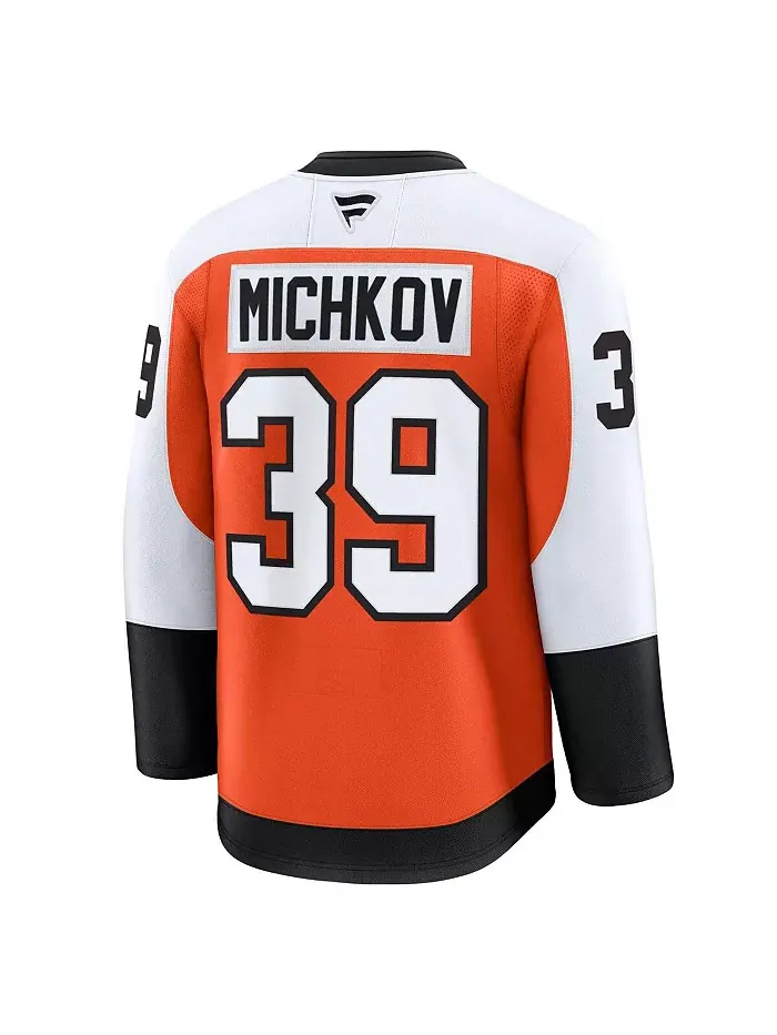 Мужская футболка Матвея Мичкова Orange Philadelphia Flyers Home Premium Джерси Fanatics — изображение 3 из 3