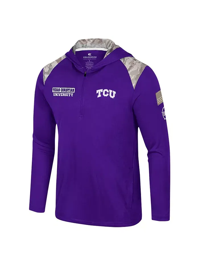 Мужская фиолетовая худи-кофта с молнией на четверть OHT Military Appreciation TCU Horned Frogs — изображение 4 из 4