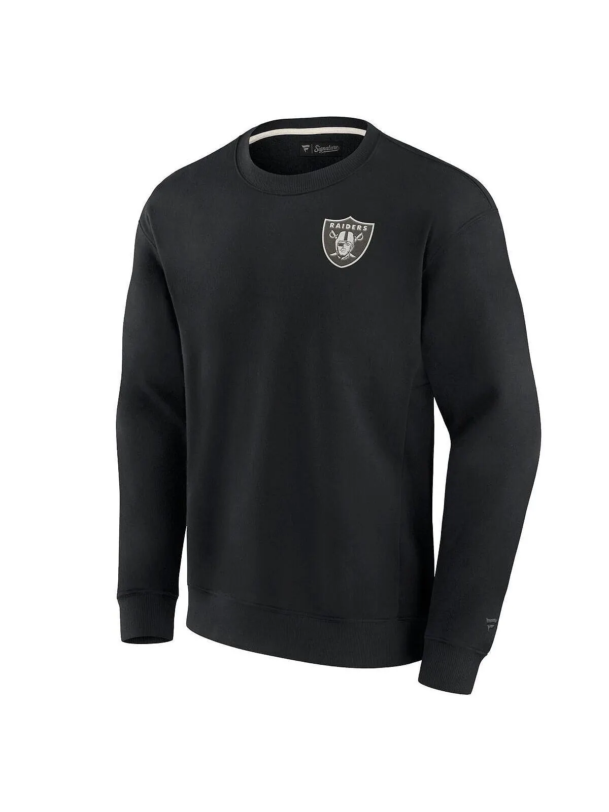 Мужской и женский черный супермягкий пуловер Las Vegas Raiders Crew Sweatshirt Fanatics Signature — изображение 2 из 3