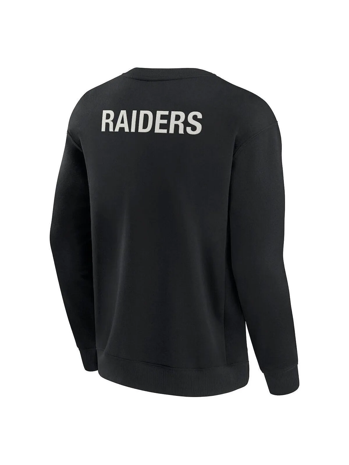 Мужской и женский черный супермягкий пуловер Las Vegas Raiders Crew Sweatshirt Fanatics Signature — изображение 3 из 3