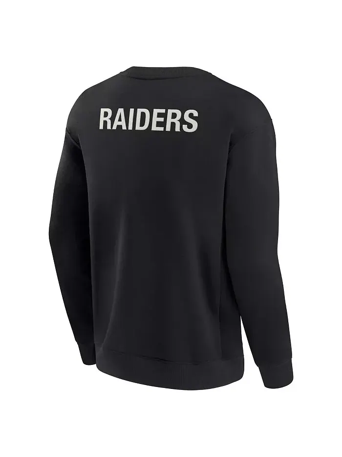 Мужская и женская черная супермягкая толстовка с круглой горловиной Las Vegas Raiders Fanatics — изображение 3 из 3