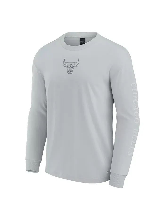 Мужская серая футболка с длинным рукавом Chicago Bulls Elements Strive Fanatics — изображение 2 из 3
