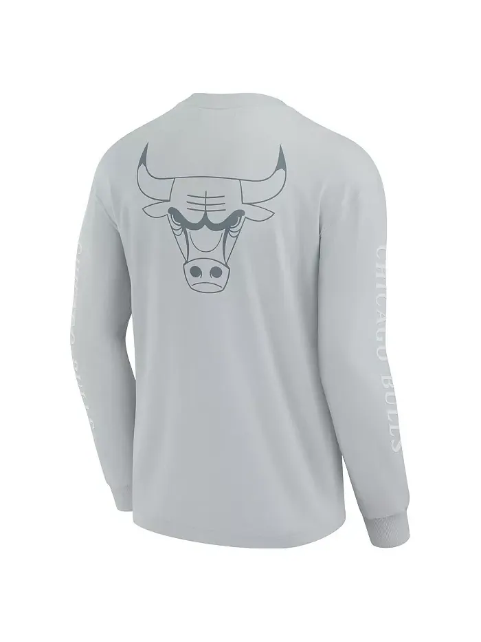 Мужская серая футболка с длинным рукавом Chicago Bulls Elements Strive Fanatics — изображение 3 из 3