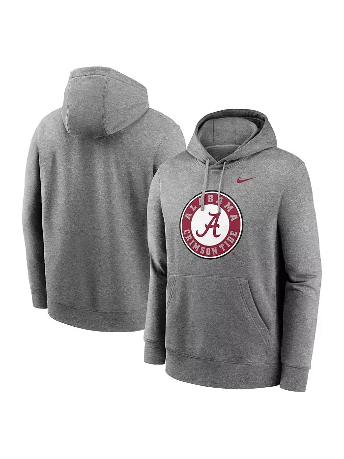 Мужская толстовка с капюшоном из флиса Heather Gray Alabama Crimson Tide Primetime Alternate Logo — изображение 1 из 3
