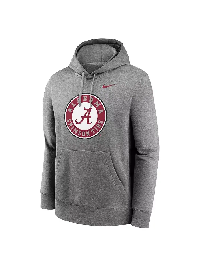 Мужская толстовка с капюшоном из флиса Heather Gray Alabama Crimson Tide Primetime Alternate Logo — изображение 2 из 3