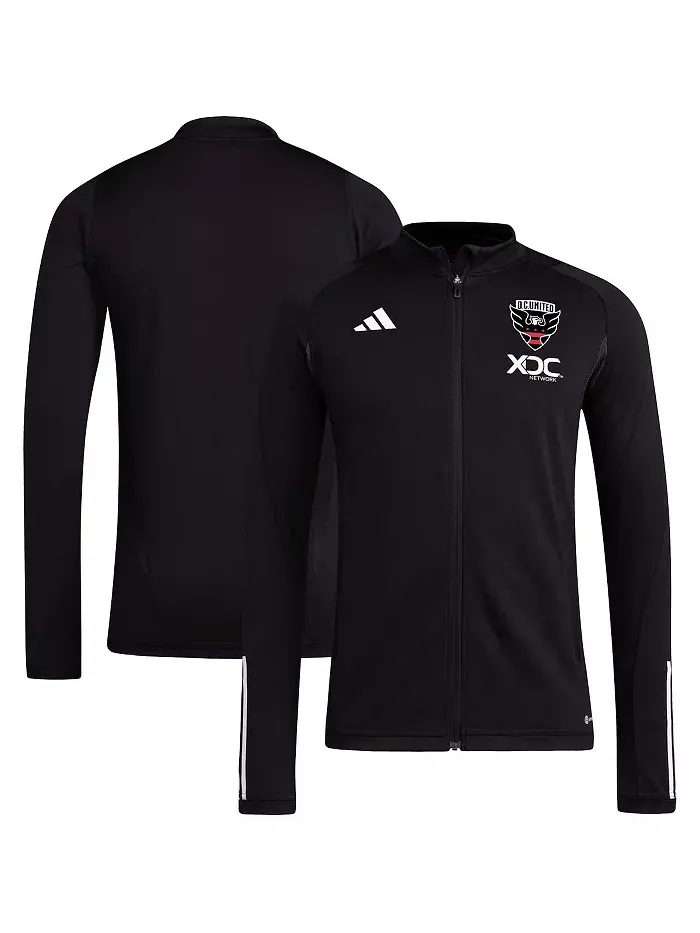 Мужская черная тренировочная куртка D.C. United 2023 On-Field AEROREADY с молнией adidas
