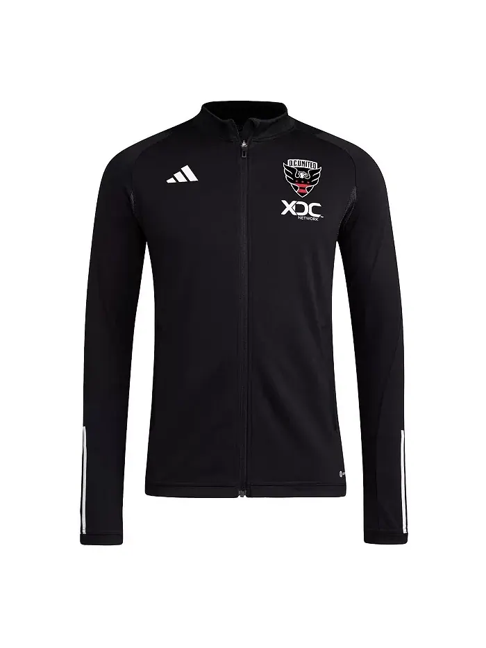 Мужская черная тренировочная куртка D.C. United 2023 On-Field AEROREADY с молнией adidas — изображение 2 из 2