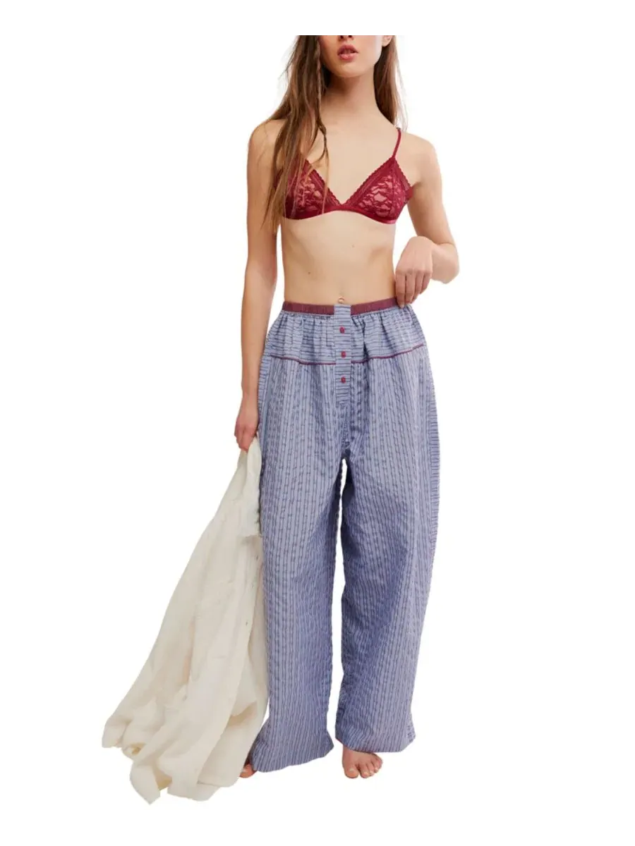 Женские пижамные брюки из сшитого хлопка с резинкой, модель Cross My Heart Lounge Free People — изображение 2 из 5