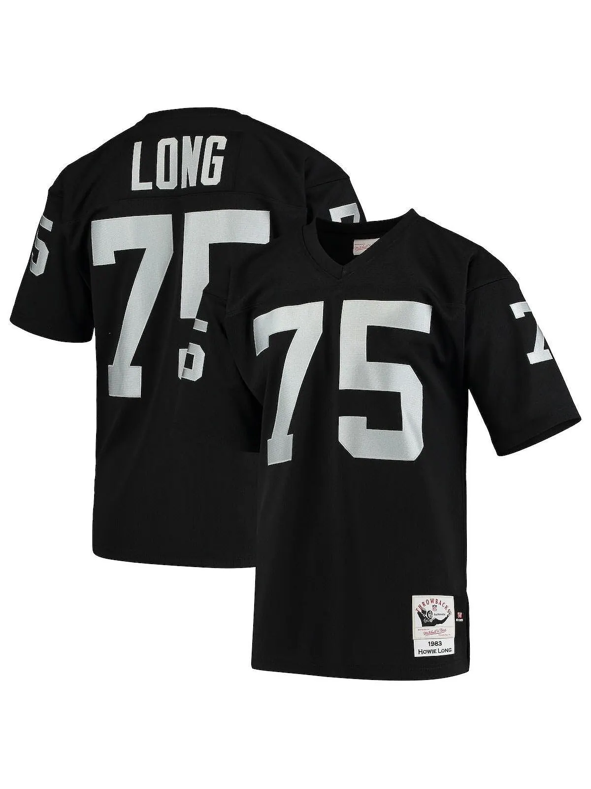 Мужская футболка howie long black las vegas raiders 1983 authentic throwback для пенсионеров — изображение 1 из 3, черный