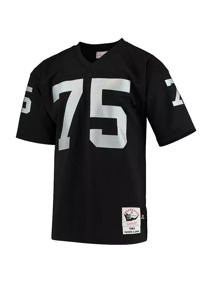 Мужская футболка Howie Long Black Las Vegas Raiders 1983 Authentic Throwback Retired Player Jersey — изображение 2 из 3