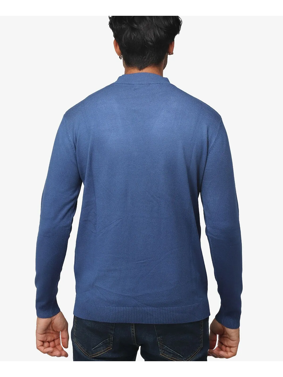 Мужской базовый пуловер средней плотности с воротником-стойкой X-Ray — изображение 2 из 2, синий