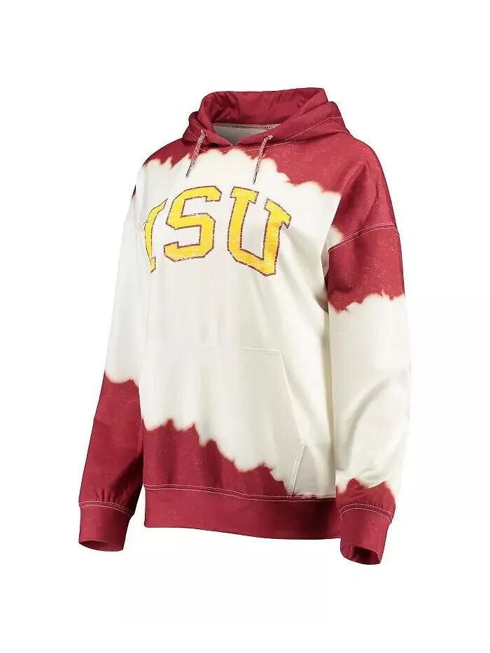 Женская белая толстовка с капюшоном Cardinal Iowa State Cyclones For The Fun с двойным крашением — изображение 2 из 3