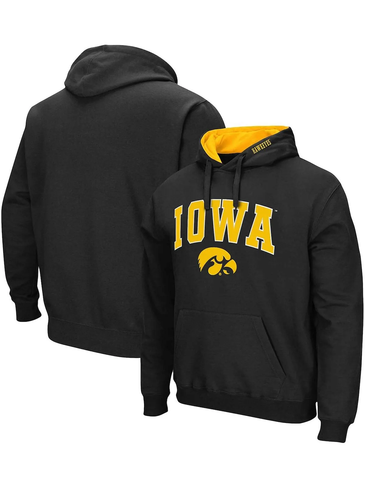 Мужская черная толстовка с капюшоном iowa hawkeyes arch logo 3.0 Colosseum — изображение 1 из 4, черный