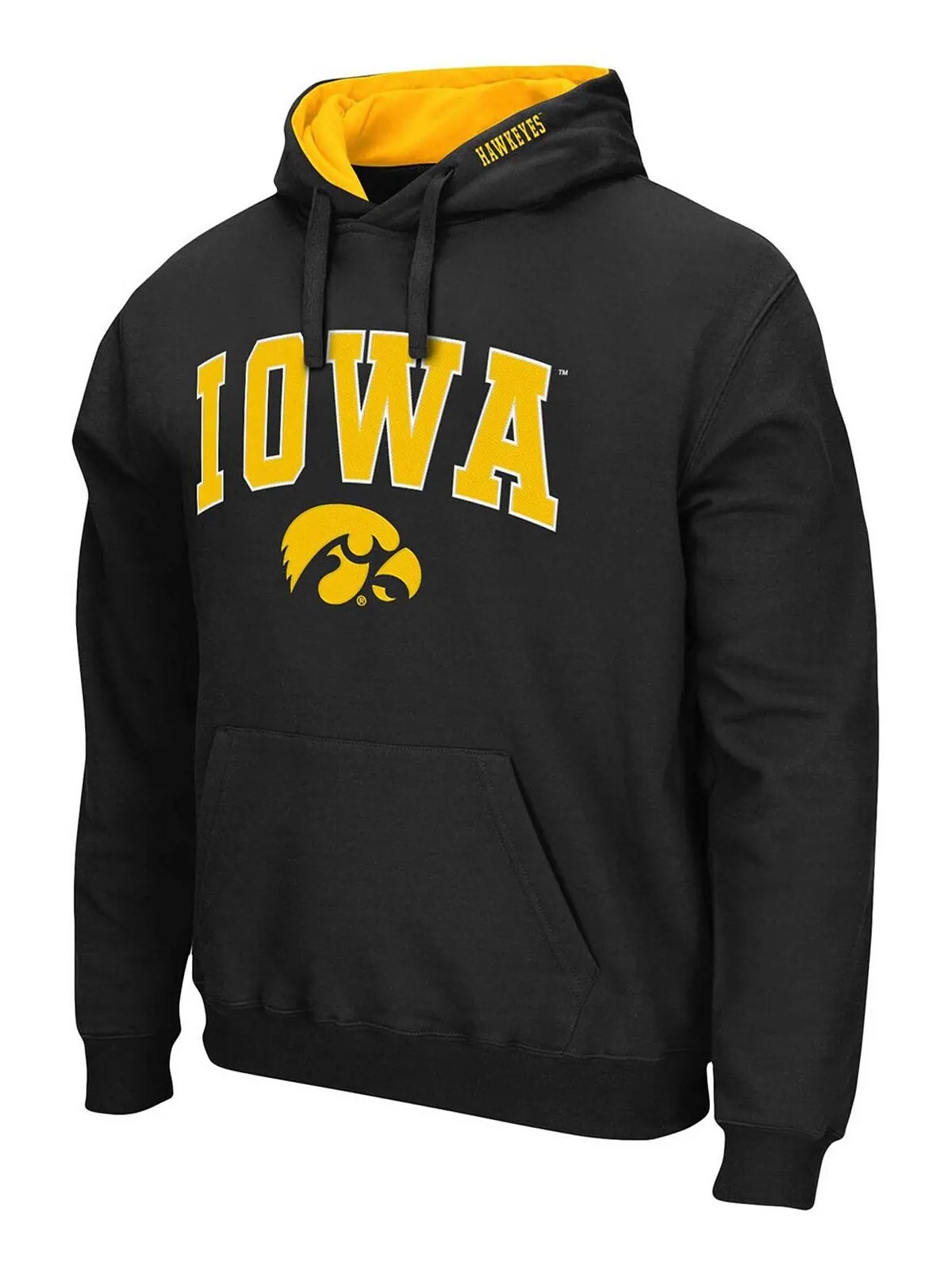 Мужская черная толстовка с капюшоном iowa hawkeyes arch logo 3.0 Colosseum — изображение 3 из 4, черный