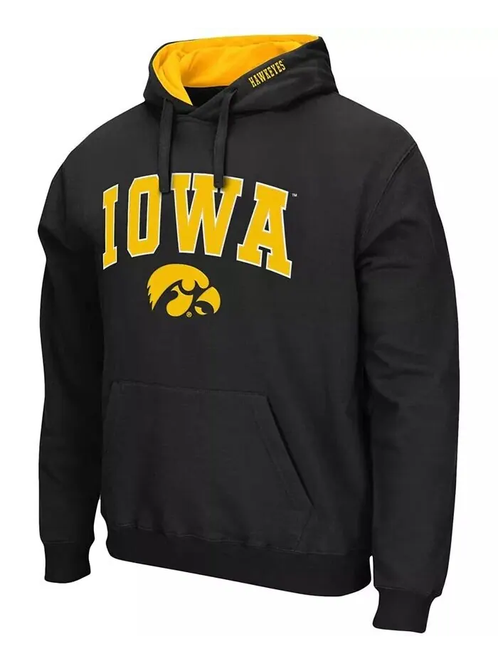 Мужская черная толстовка с капюшоном Iowa Hawkeyes Arch Logo 3.0 Colosseum — изображение 3 из 4