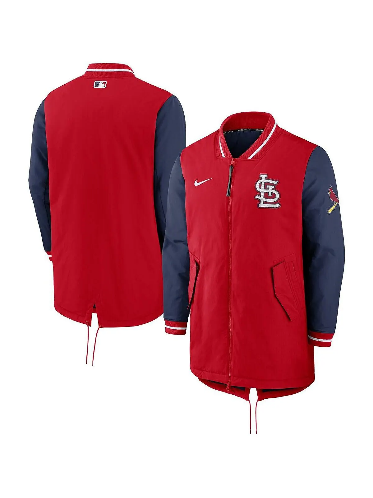 Мужская красная куртка с молнией во всю длину St. Louis Cardinals Dugout Performance Nike