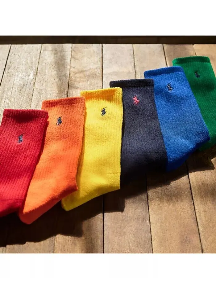 Мужские носки Performance Colorful Crew Socks, 6 пар Polo Ralph Lauren — изображение 3 из 4