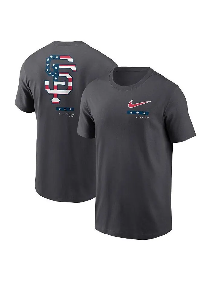 Мужская антрацитовая футболка San Francisco Giants Americana Nike — изображение 1 из 3, серый