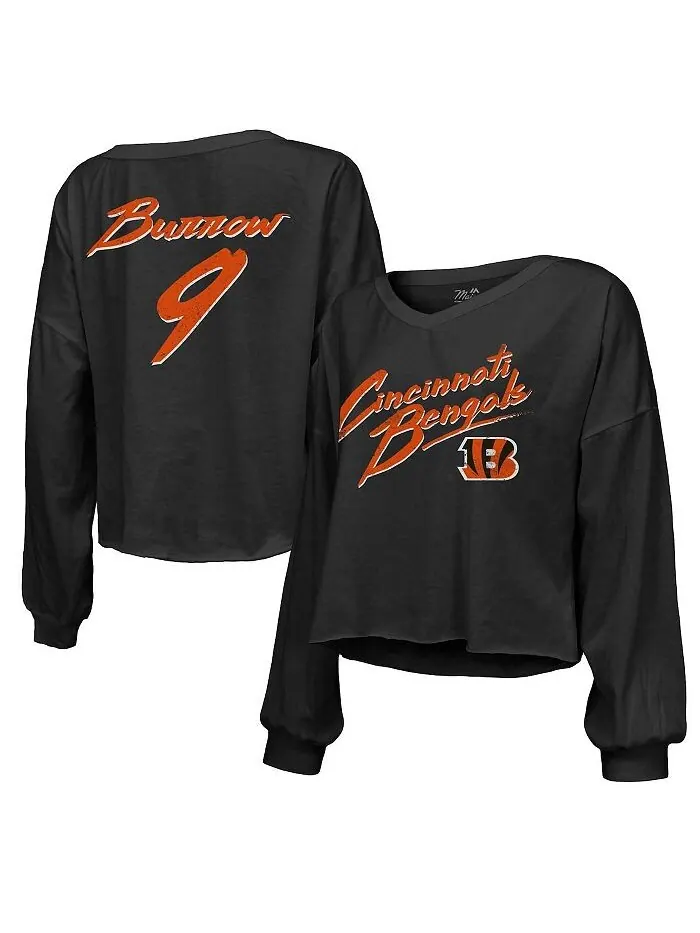 Женская футболка с открытыми плечами и надписью «Cincinnati Bengals», черная рваная футболка с — изображение 1 из 3, черный