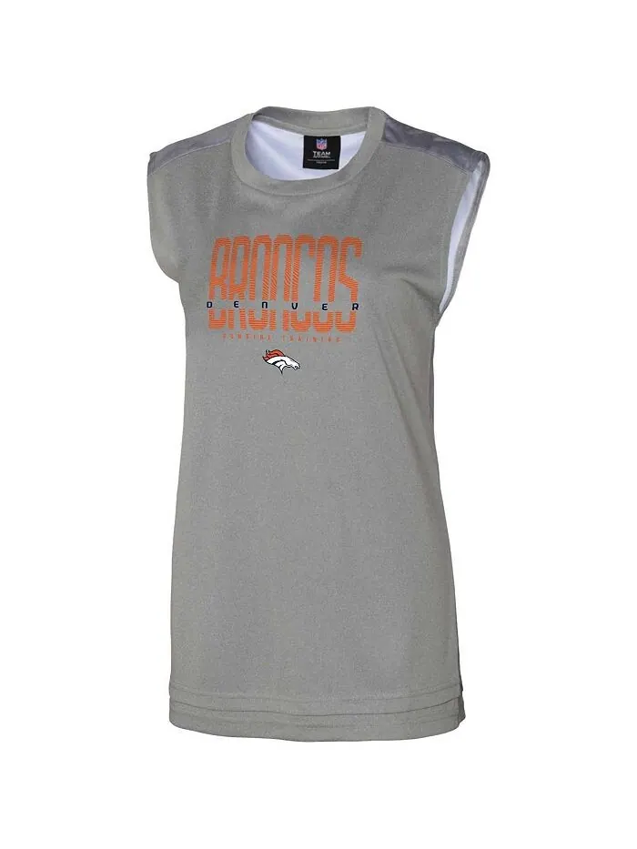 Женская серая майка Denver Broncos No Sweat Outerstuff — изображение 2 из 3, серый