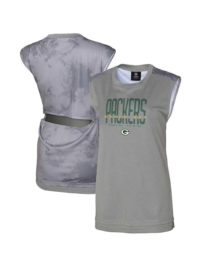 Женская серая майка Green Bay Packers No Sweat Outerstuff — изображение 1 из 3, серый